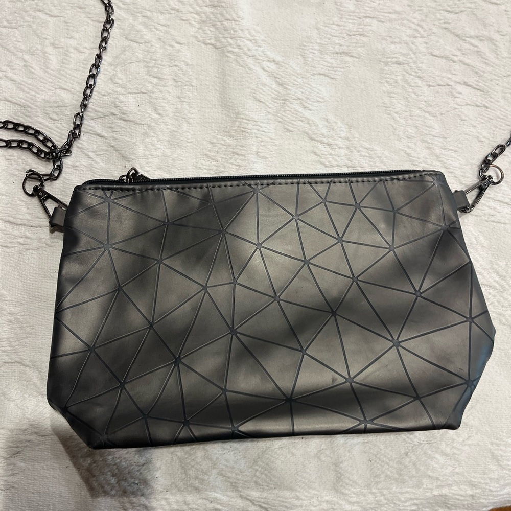Chic Black Geometric Crossbody Bag